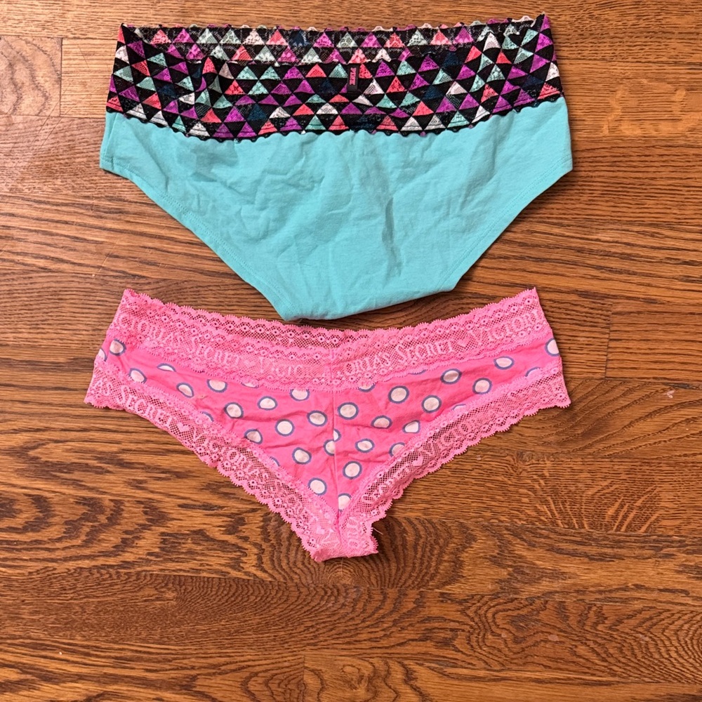 Vintage Victoria's Secret Pink and Blue Panties Set size medium - Picture 3 of 4
